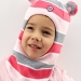 Шапка-шлем для девочки зима, скб розовый+св.серый+коралл