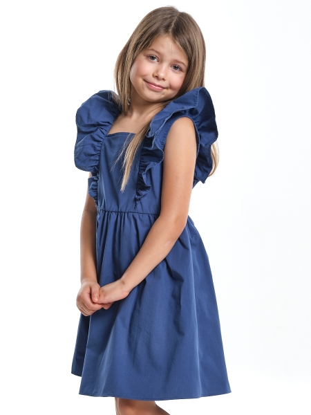 Платье для девочек Mini Maxi, модель 7825, цвет серый/синий - Платья для девочек с коротким рукавом