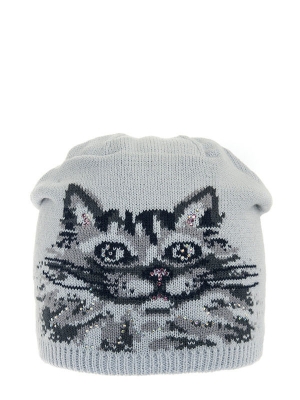 Шапка для девочки Дымок, Миалт светло-серый/темно-серый, весна-осень