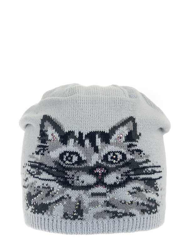 Шапка для девочки Дымок, Миалт светло-серый/темно-серый, весна-осень - Для девочек весна-осень