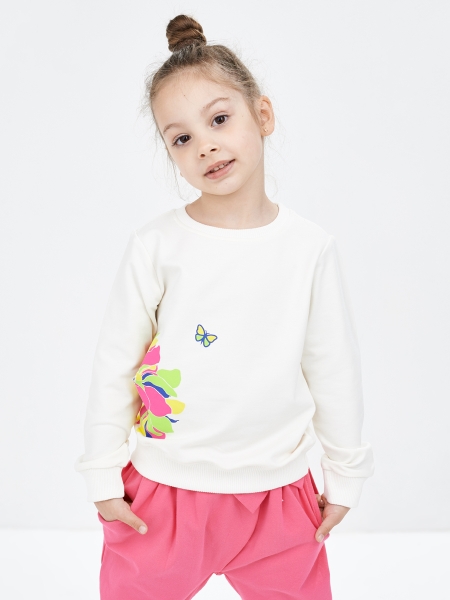 Свитшот для девочек Mini Maxi, модель 3781, цвет белый - Свитшоты / джемпера