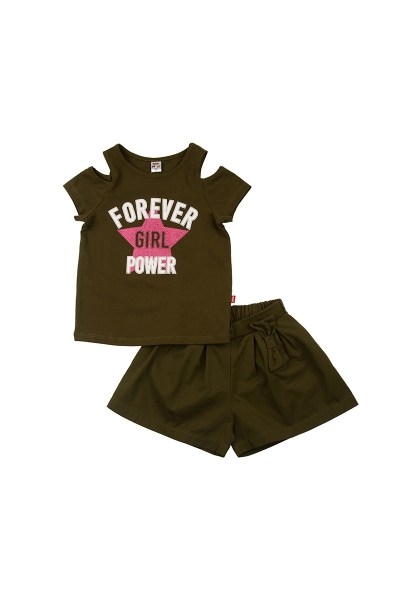 Комплект одежды для девочек Mini Maxi, модель 4581/4582, цвет хаки - Комплекты летние