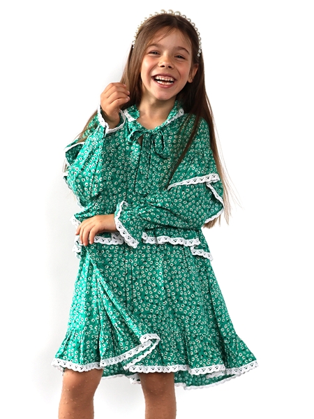 Платье для девочки нарядное БУШОН ST60, цвет зеленый - Платья коктельные / вечерние