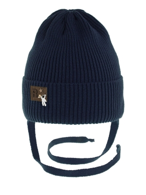Шапка для мальчика Астронавт, Миалт темно-синий, весна-осень