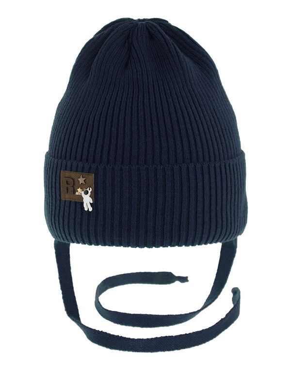 Шапка для мальчика Астронавт, Миалт темно-синий, весна-осень - Шапки весна-осень