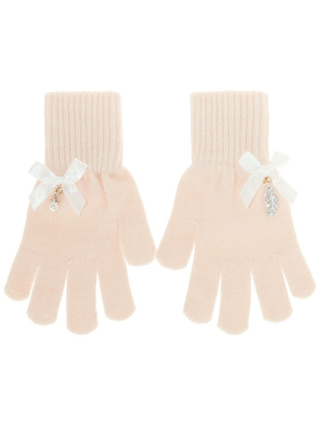 Перчатки для девочки Мальвина, Миалт бледно-розовый, весна-осень - Перчатки