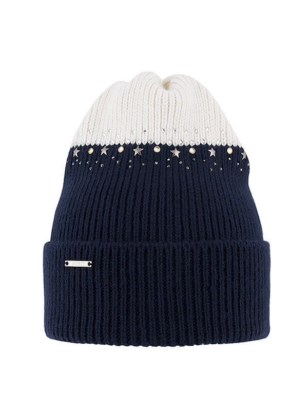 Шапка для девочки Александра, Миалт темно-синий/белый, весна-осень - Для девочек весна-осень