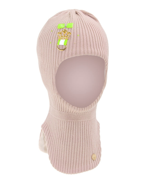 Шлем для девочки Юлиана, Миалт светло-розовый, весна-осень - Шапки-шлемы осень-весна