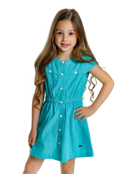 Платье для девочек Mini Maxi, модель 4460, цвет бирюзовый - Платья для девочек с коротким рукавом
