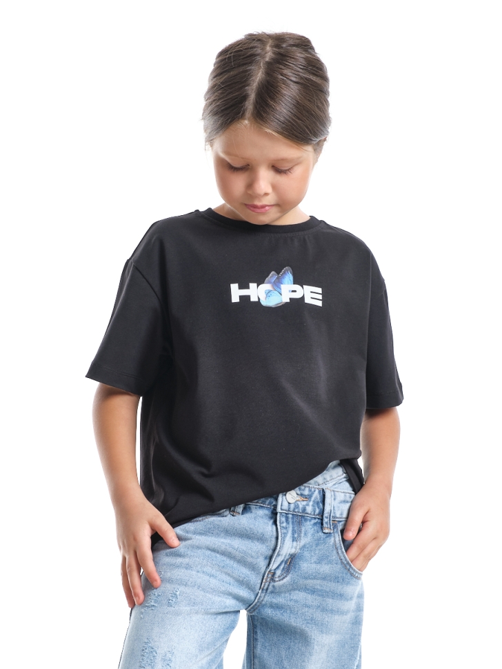 Футболка для девочек Mini Maxi, модель 9009, цвет черный - Футболки для девочек