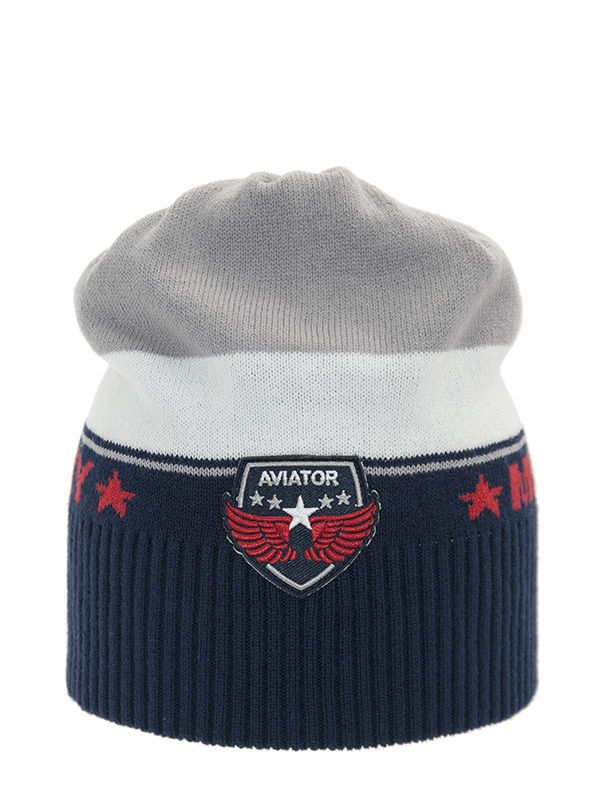 Шапка для мальчика Military, Миалт темно-синий/серый - Шапки весна-осень