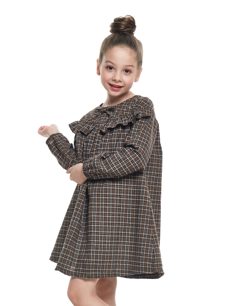 Платье для девочек Mini Maxi, модель 7436, цвет клетка - Платья для девочек с рукавом 3/4