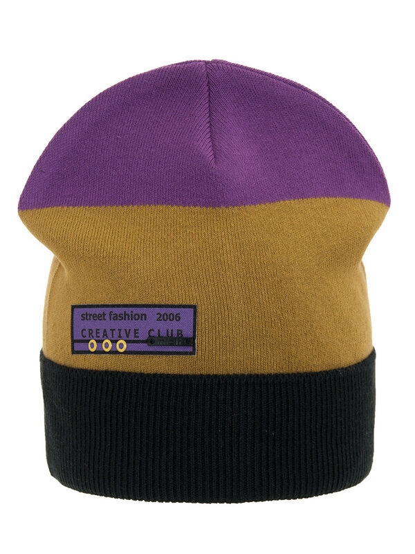 Шапка для мальчика Космопорт, Миалт черный/темно-горчичный, весна-осень - Шапки весна-осень