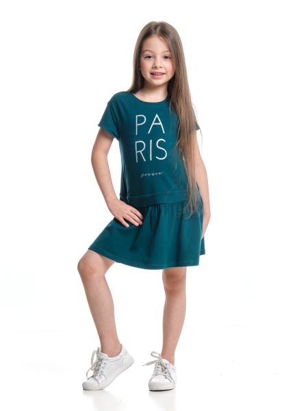 Платье для девочек Mini Maxi, модель 6406, цвет темно-зеленый - Платья для девочек с коротким рукавом