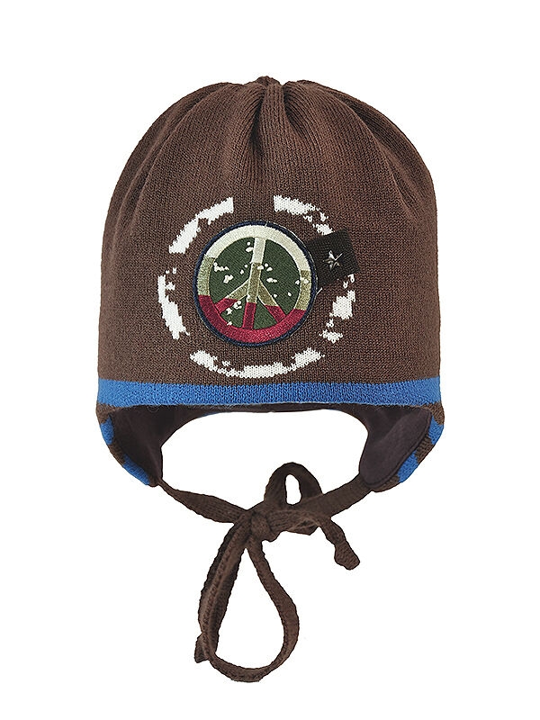 Шапка для мальчика ENJOY kids, Миалт коричневый/голубой, весна-осень - Шапки весна-осень
