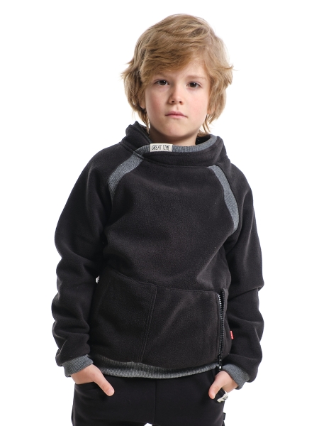 Джемпер для мальчиков Mini Maxi, модель 7081, цвет черный/графит - Толстовки для мальчиков