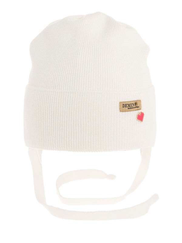 Шапка для девочки Нисса, Миалт белый, весна-осень - Шапочки на завязках