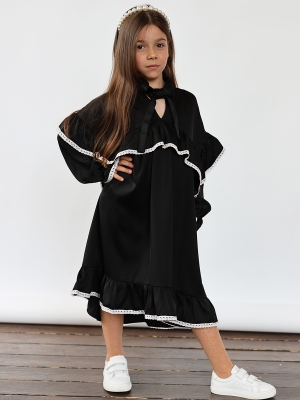 Платье для девочки нарядное БУШОН ST60, цвет черный