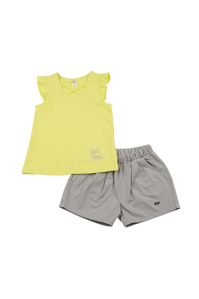 Комплект одежды для девочек Mini Maxi, модель 6304/6305, цвет желтый/серый - Комплекты летние