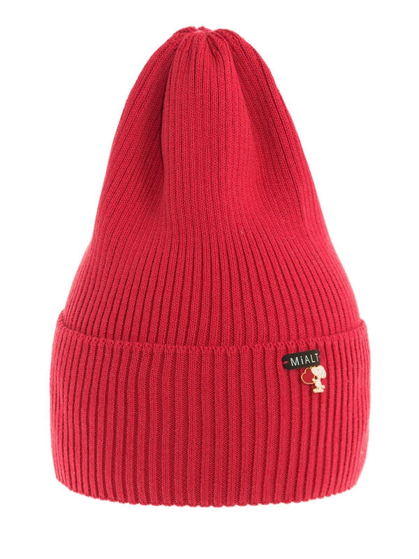 Шапка для девочки Снупик, Миалт красный, весна-осень - Для девочек весна-осень