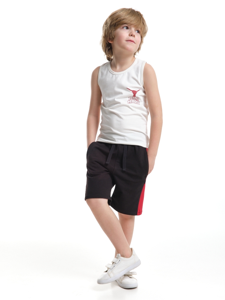 Майка-борцовка для мальчиков Mini Maxi, модель 0052, цвет белый - Майки для мальчиков