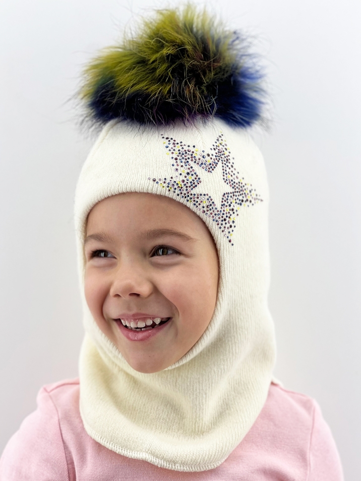 Шапка-шлем Бэкки белый - Шапки-шлемы зима-осень