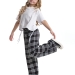 Брюки для девочек Mini Maxi, модель 5161, цвет черный/красный/клетка