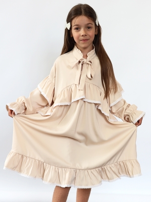 Платье для девочки нарядное БУШОН ST60, цвет бежевый