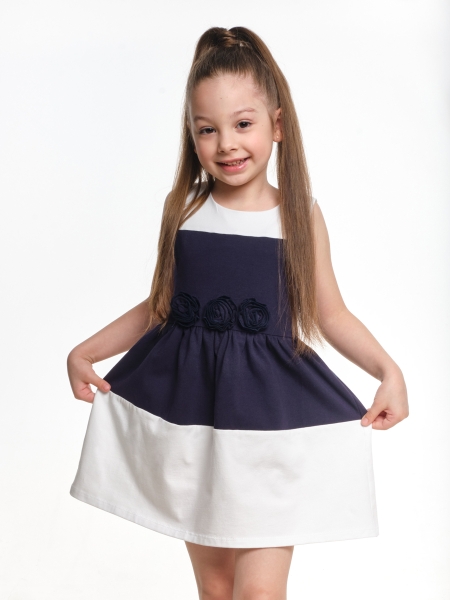 Платье для девочек Mini Maxi, модель 1465, цвет синий/белый - Платья для девочек с коротким рукавом