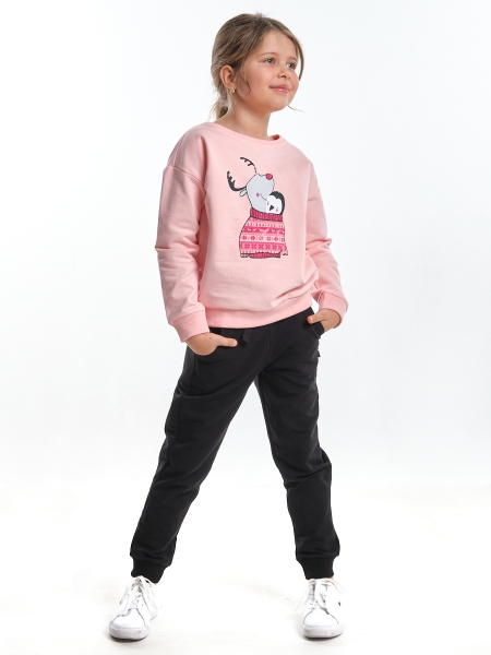 Спортивный костюм для девочек Mini Maxi, модель 2379, цвет кремовый/розовый - Костюмы спортивные