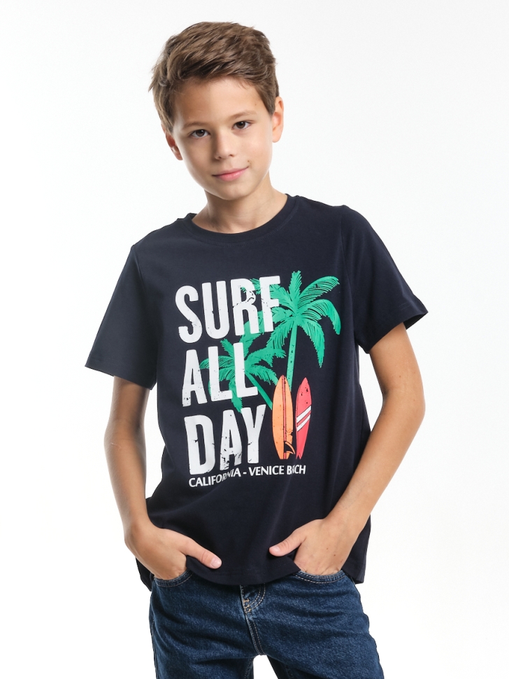 Футболка для мальчиков Mini Maxi, модель 7624, цвет темно-синий - Футболки для мальчиков