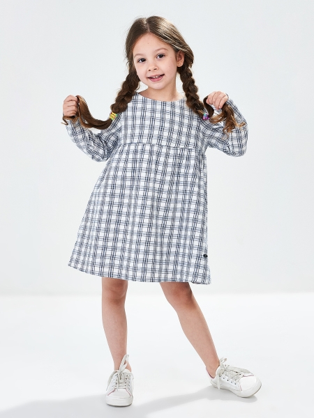 Платье для девочек Mini Maxi, модель 2725, цвет клетка - Платья для девочек с длинным рукавом