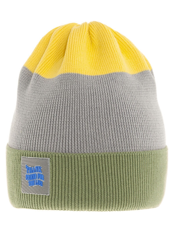 Шапка для мальчика Друган, Миалт светлый/хаки/темно-желтый, весна-осень - Шапки весна-осень