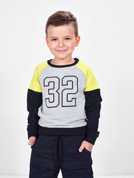 Свитшот для мальчиков Mini Maxi, модель 6742, цвет серый - Свитшоты для мальчиков