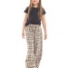 Брюки для девочек Mini Maxi, модель 5161, цвет коричневый/бежевый/клетка