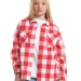 Рубашка для девочек Mini Maxi, модель 8043, цвет красный/клетка