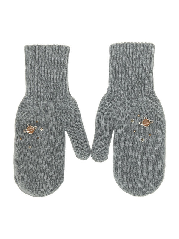 Варежки для девочки Луна, Миалт серый - Варежки