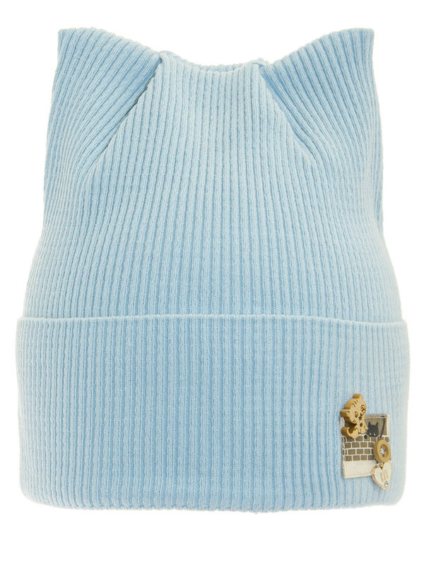 Шапка для девочки Два кота, Миалт голубой - Для девочек весна-осень