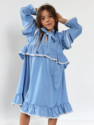 Платье для девочки нарядное БУШОН ST60, цвет голубой