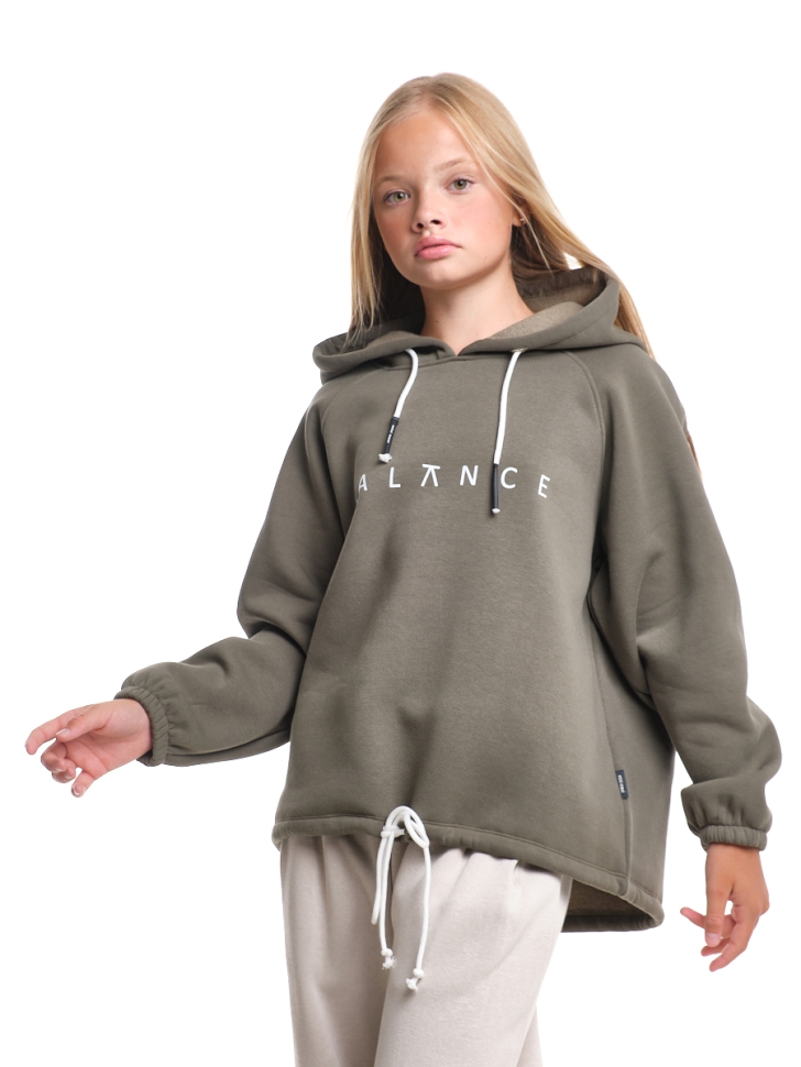 Толстовка для девочек Mini Maxi, модель 7498, цвет хаки - Толстовки с капюшоном / худи