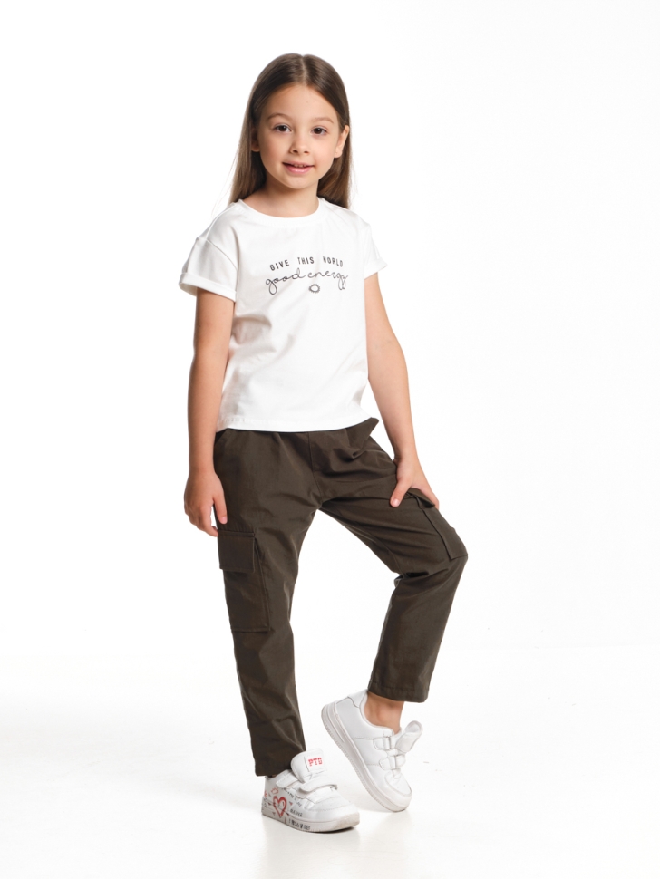 Комплект для девочек Mini Maxi, модель 7169, цвет белый/хаки - Комплекты летние