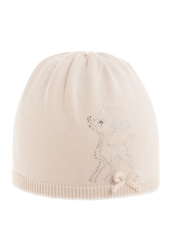 Шапка для девочки Тилли, Миалт светло-бежевый/белый, весна-осень - Для девочек весна-осень