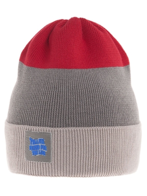 Шапка для мальчика Друган, Миалт серо-бежевый/красный, весна-осень