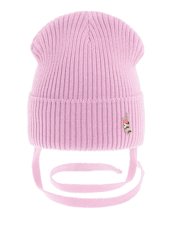 Шапка для девочки Шпилька, Миалт розовый, весна-осень - Шапочки на завязках