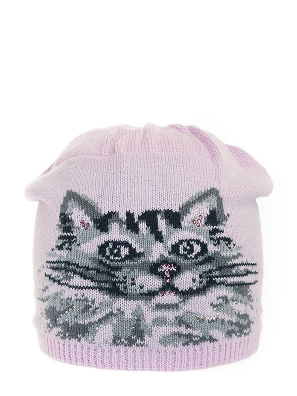 Шапка для девочки Дымок, Миалт бледно-розовый/темно-серый, весна-осень - Для девочек весна-осень