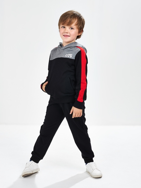 Спортивный костюм для мальчиков Mini Maxi, модель 2251, цвет черный/красный - Костюмы спортивные