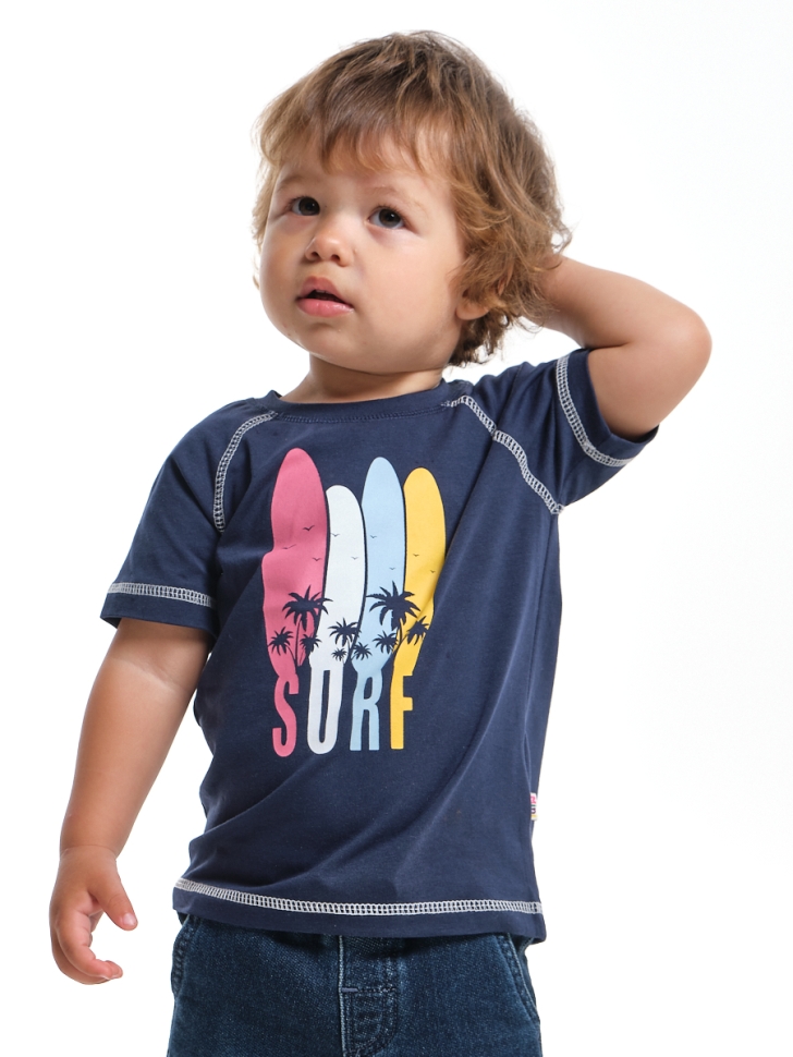 Футболка для мальчиков Mini Maxi, модель 0731, цвет синий/желтый - Футболки для мальчиков