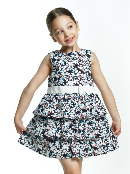 Платье для девочек Mini Maxi, модель 6208, цвет синий/мультиколор - Платья для девочек с коротким рукавом