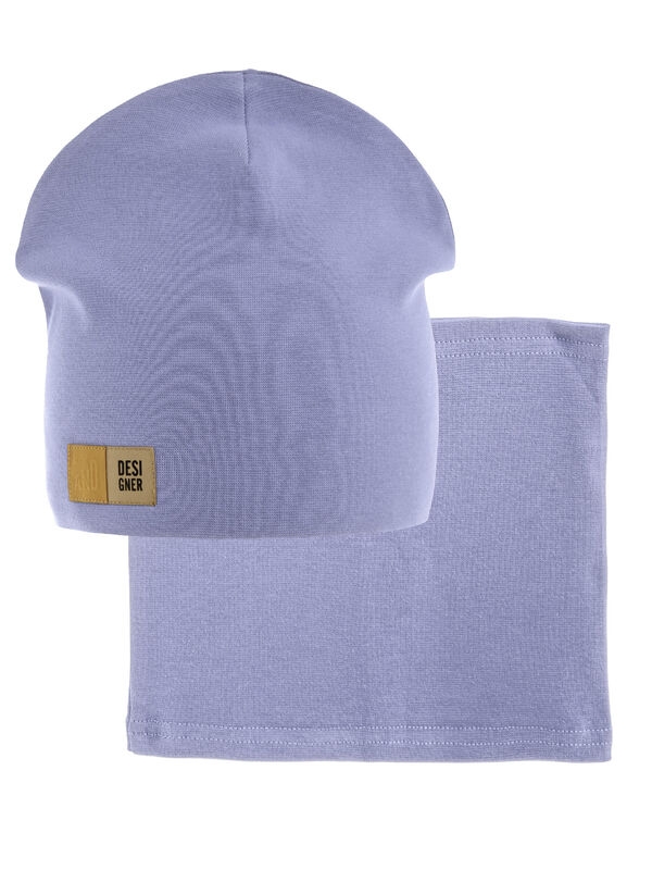 Комплект Эпизод, Миалт джинсовый, лето - Комплект: шапочки и шарф