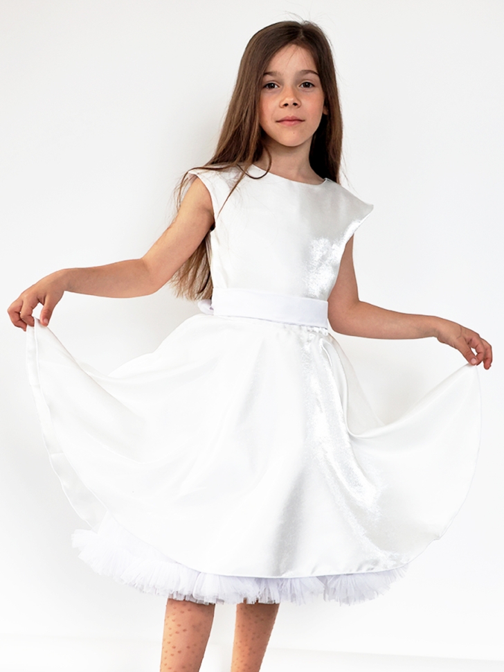 Платье для девочки праздничное БУШОН ST362, цвет белый - Платья праздничные / нарядные